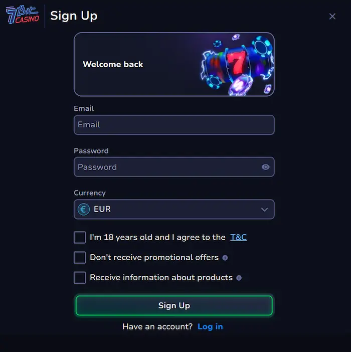 7Bit Casino signup